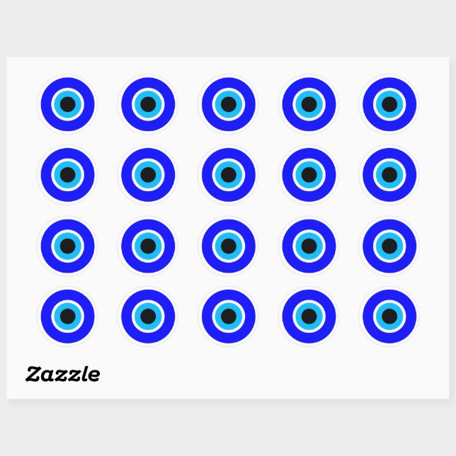 EVIL EYE PROTECTION CLASSIC ROUND STICKER (Sheet)