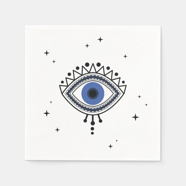 Evil eye protection ethnic talisman magic symbol napkins (Front)