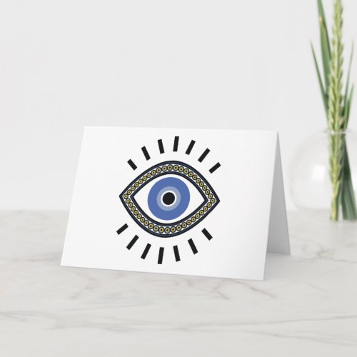 Evil eye protection ethnic traditional bead amulet card