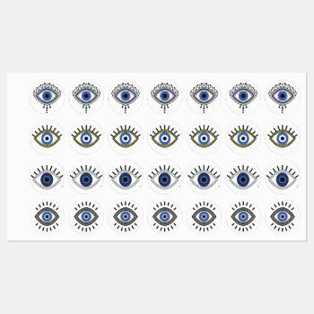 Evil Eye Protection  Greece Blue Eye Amulet Kids' Labels by MoonlightDrops at Zazzle