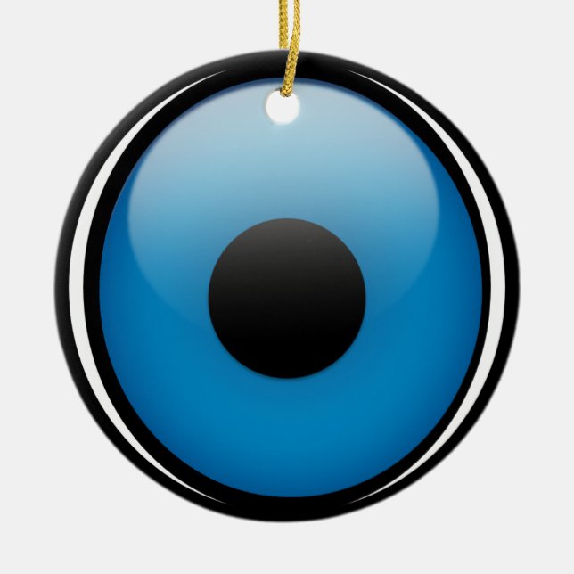Evil Eye Protection Greek Ojo Ceramic Ornament (Front)