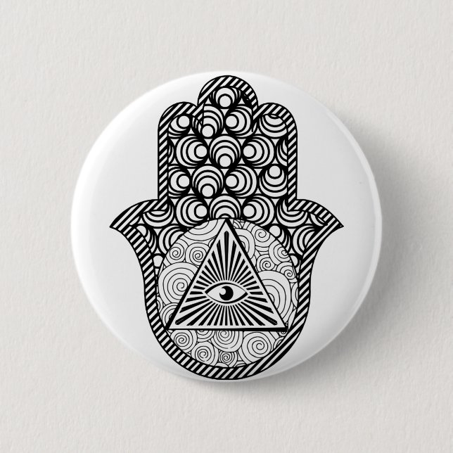 Evil Eye Protection Hamsa Button (Front)