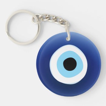 Evil Eye Protection Mediterranean Keychain by BluePlanet at Zazzle