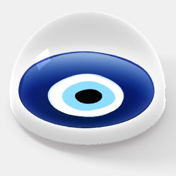 Evil Eye Protection Mediterranean Lucky Charm  Paperweight by BluePlanet at Zazzle