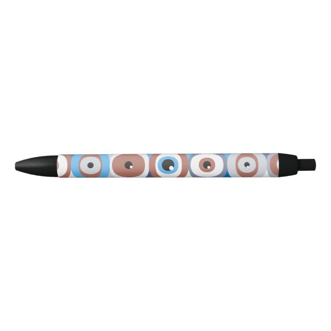 Evil Eye protection pattern terracotta and blues Pen (Front)