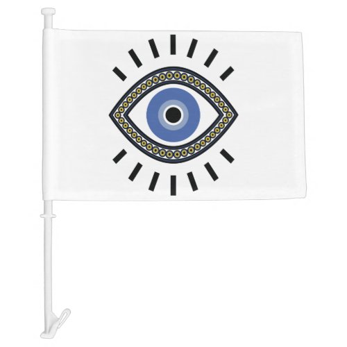 Evil eye protection symbol blue eye car flag