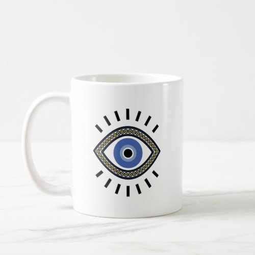 Evil eye protection symbol blue eye  coffee mug