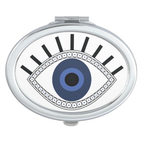Evil eye protection symbol blue eye  compact mirror