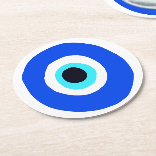 Evil Eye Protector From Evil Lucky Charm Round Paper Coaster