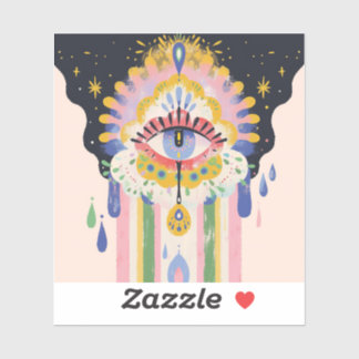 Evil Eye Rainbow Drip Protection Charm Sticker