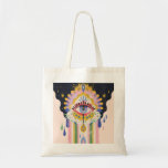 Evil Eye Rainbow Drip Protection Charm Tote Bag