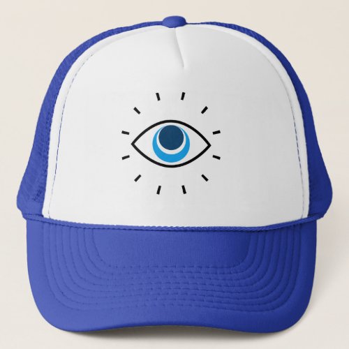 Evil Eye Roll Funny Jewish Hebrew Protection Trucker Hat