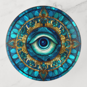 Evil Eye Sandstone Coaster Trinket Tray