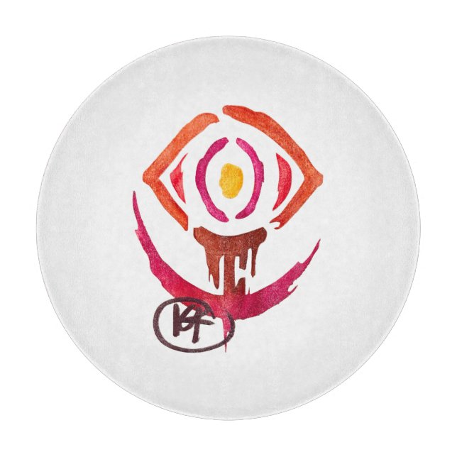 Evil Eye Splatter Art Cutting Board (Front)