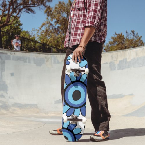 Evil Eye Sunflower Pattern 1 wall art Skateboard