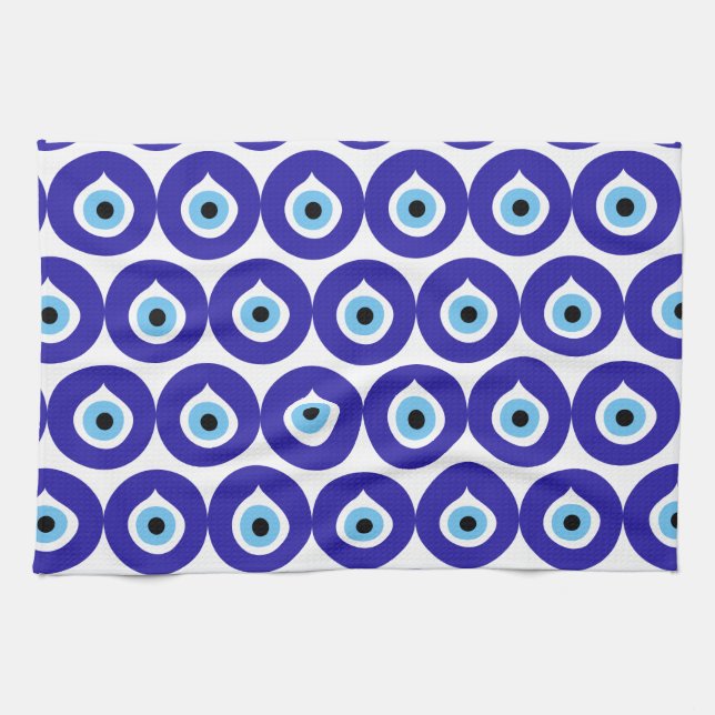 evil eye symbol ancient nazar fatima talisman char kitchen towel (Horizontal)