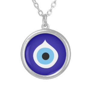 evil eye symbol ancient nazar fatima talisman char silver plated necklace