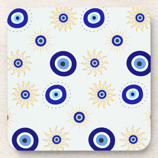 Evil Eye Symbol Beverage Coaster (Front)