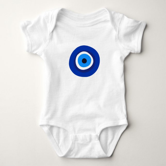 evil eye symbol greek turkish arab talisman baby bodysuit (Front)