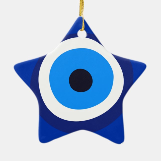 evil eye symbol greek turkish arab talisman ceramic ornament (Back)