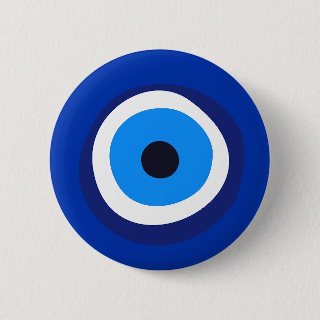 evil eye symbol greek turkish arab talisman pinback button (Front)