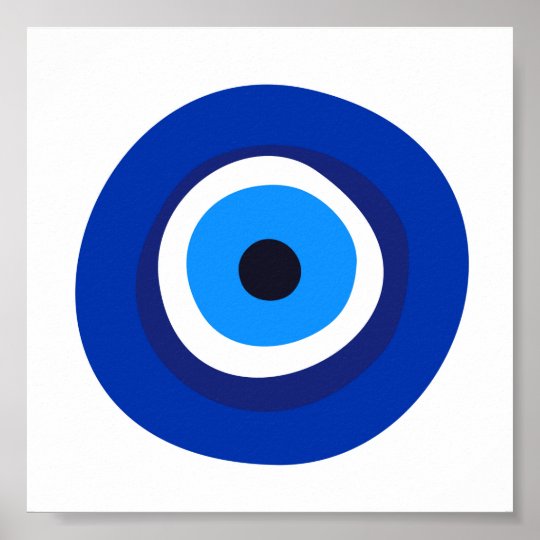 evil eye symbol greek turkish arab talisman poster | Zazzle.com