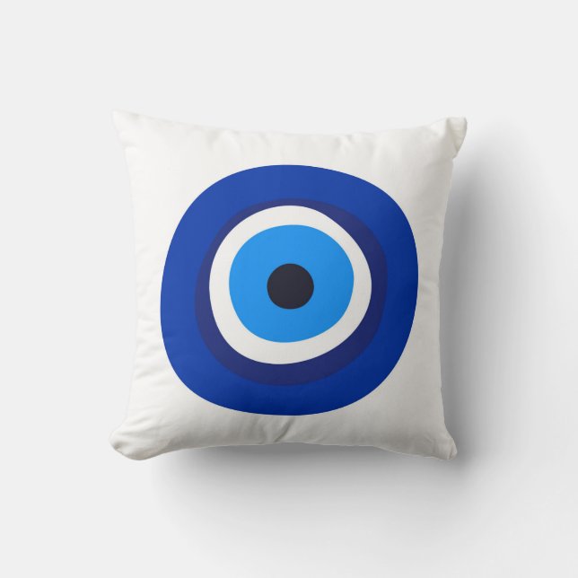 evil eye symbol greek turkish arab talisman throw pillow (Front)