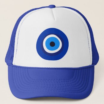 Evil Eye Symbol Greek Turkish Arab Talisman Trucker Hat by tony4urban at Zazzle