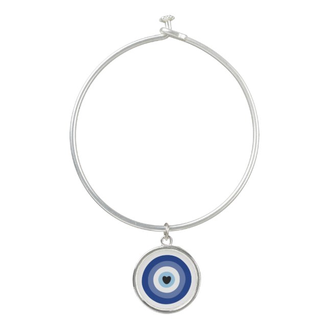 Evil Eye Symbol Protection Bangle Bracelet (Front)