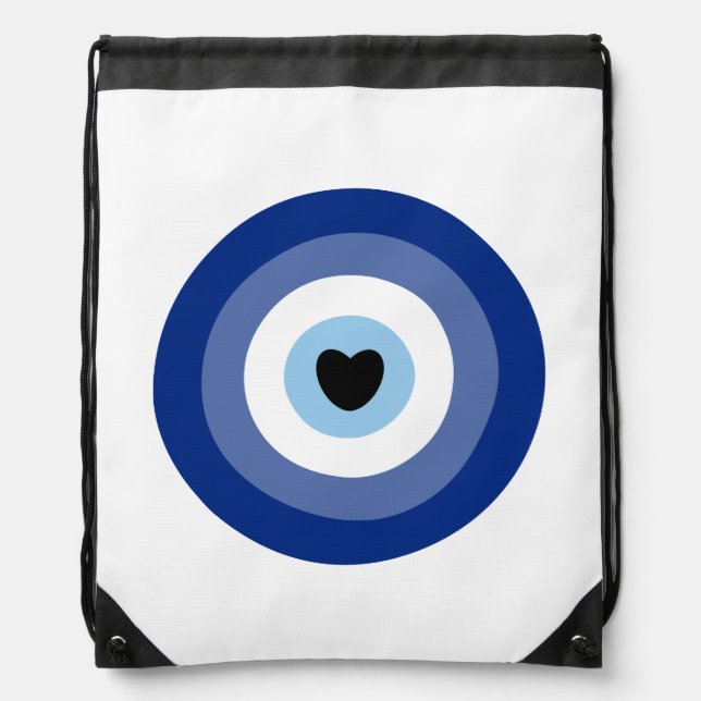 Evil Eye Symbol Protection Drawstring Bag (Front)