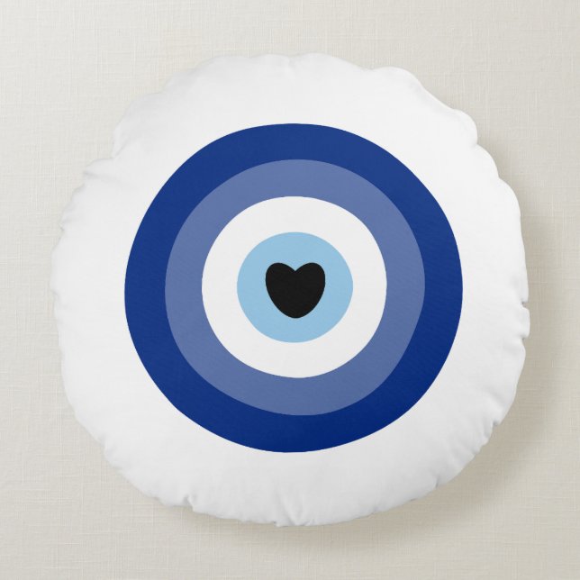 Evil Eye Symbol Protection Round Pillow (Front)