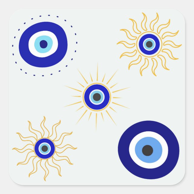 Evil Eye Symbol Square Sticker (Front)