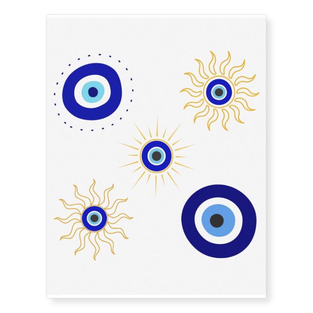  Evil Eye Symbol Temporary Tattoos (Front)