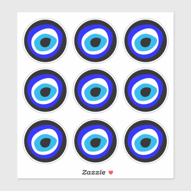 Evil Eye Talisman & Arabic amulet /Greek charm BL Sticker (Sheet)