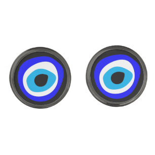 Evil Eye Talisman & Arabic Amulet / Greek Charms Cufflinks