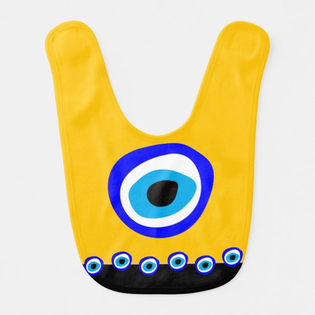 Evil Eye Talisman & Arabic Amulet /Turkish, Greek Baby Bib (Front)