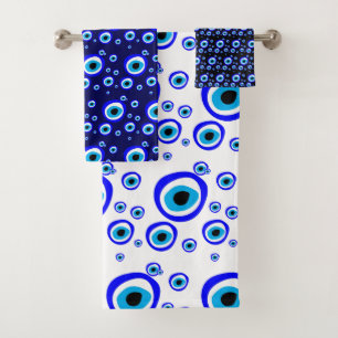 Evil Eye Talisman & Arabic Amulet /Turkish, Greek Bath Towel Set