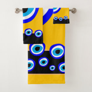 Evil Eye Talisman & Arabic Amulet /Turkish, Greek Bath Towel Set