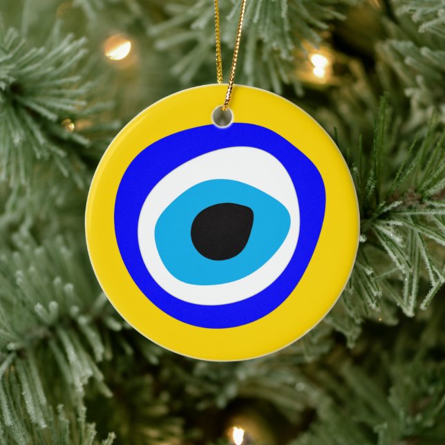 Evil Eye Talisman & Arabic Amulet /Turkish, Greek Ceramic Ornament (Tree)