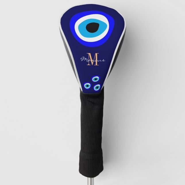 Evil Eye Talisman & Arabic Amulet /Turkish, Greek  Golf Head Cover (Front)