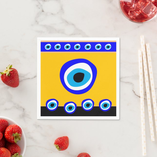 Evil Eye Talisman & Arabic Amulet /Turkish, Greek Napkins (Insitu)
