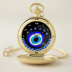 Evil Eye Talisman & Arabic Amulet /Turkish, Greek Pocket Watch