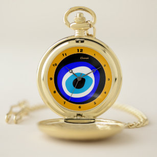 Evil Eye Talisman & Arabic Amulet /Turkish, Greek Pocket Watch
