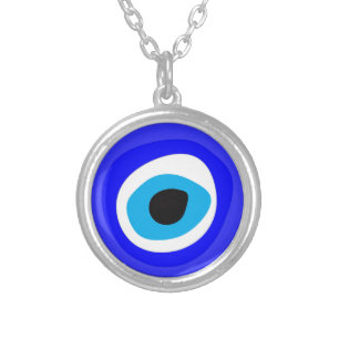 Evil Eye Talisman & Arabic Amulet /Turkish, Greek Silver Plated Necklace