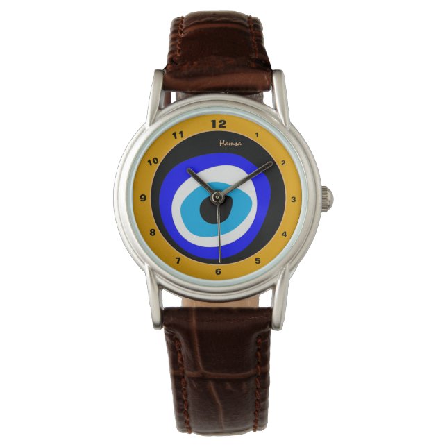 Evil Eye Talisman & Arabic Amulet /Turkish, Greek  Watch (Front)