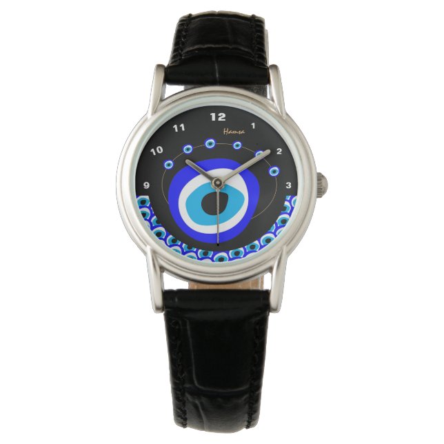 Evil Eye Talisman & Arabic Amulet /Turkish, Greek  Watch (Front)