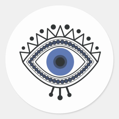 Evil eye talisman blue eye symbol classic round sticker