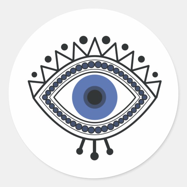 Evil eye talisman, blue eye symbol classic round sticker (Front)