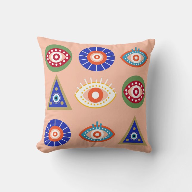 Evil Eye Throw Pillow (Front)
