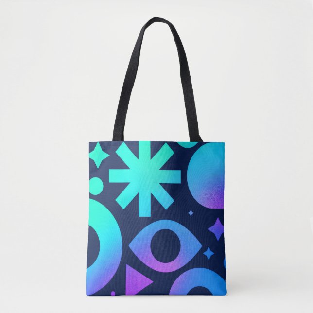 Evil Eye Tote Bag Cosmic Teal Purple Mystical (Front)